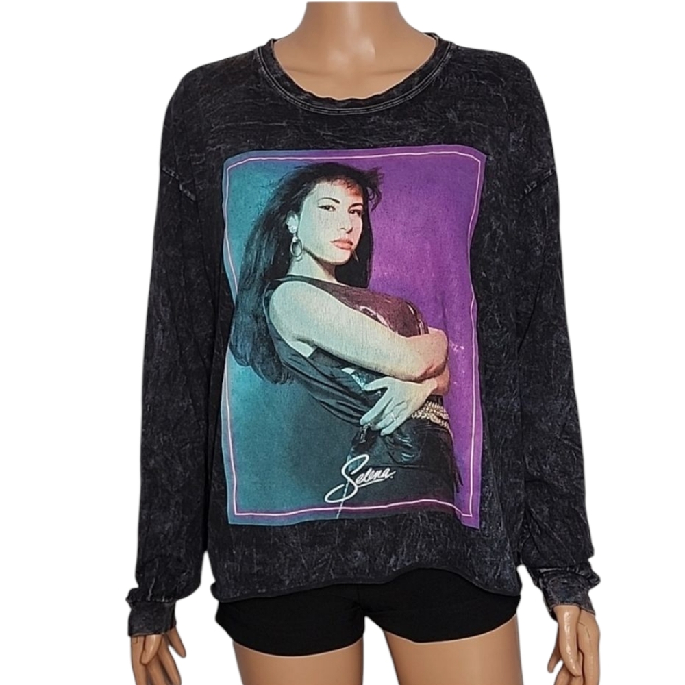 SELENA SHIRT Selena Quintanilla Shirt Long Sleeve shirt Tye Dye Shirt‎ Size XL